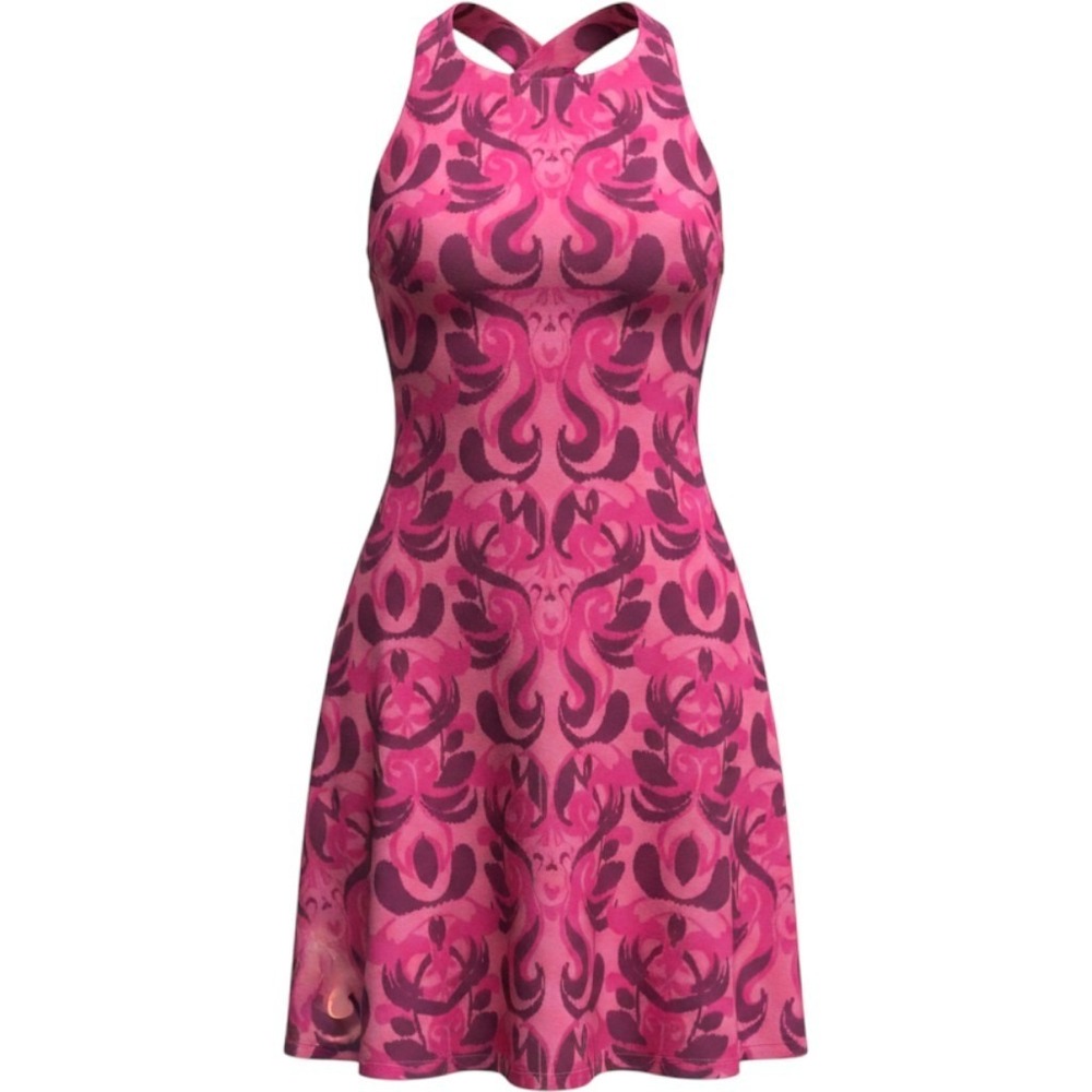 Stonewear Athletic Dress Womens Small Pink Purple Good Ikat Print Cross Back